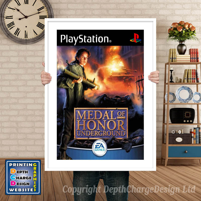 Medal Of Honour Underground GB - PS1 Inspired Retro Gaming Poster A4 A3 A2 Or A1
