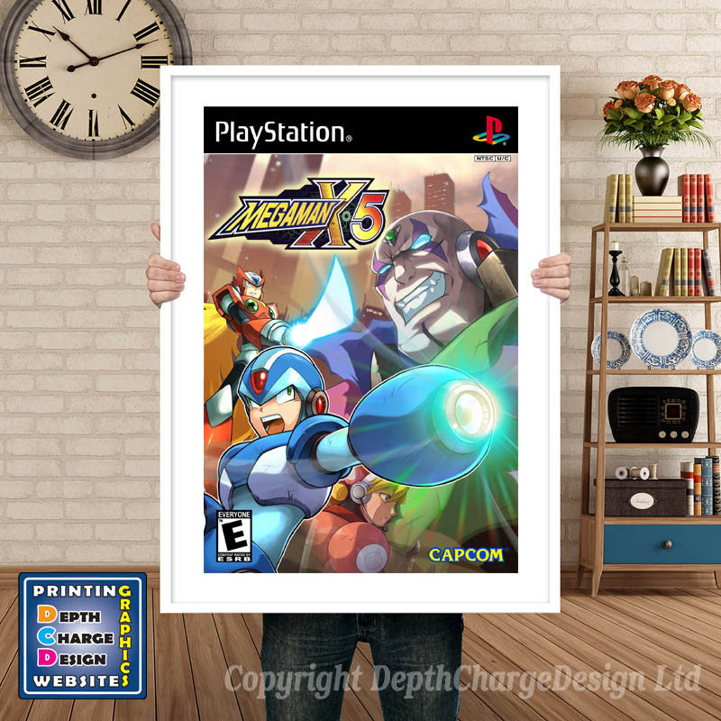 Megaman X5 - PS1 Inspired Retro Gaming Poster A4 A3 A2 Or A1