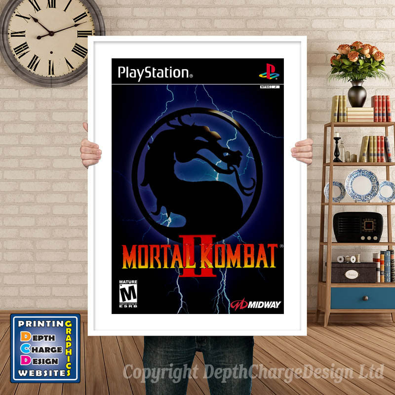 Mortal Kombat Ii - PS1 Inspired Retro Gaming Poster A4 A3 A2 Or A1