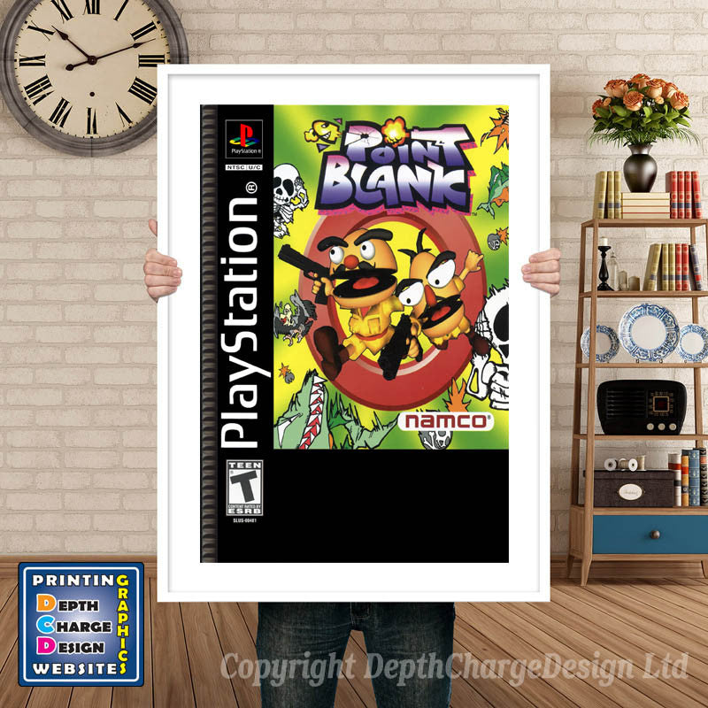 Point Blank - PS1 Inspired Retro Gaming Poster A4 A3 A2 Or A1