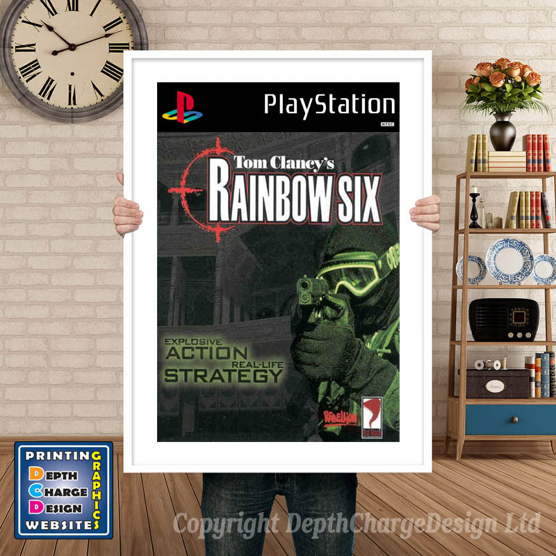 Rainbow Six - PS1 Inspired Retro Gaming Poster A4 A3 A2 Or A1