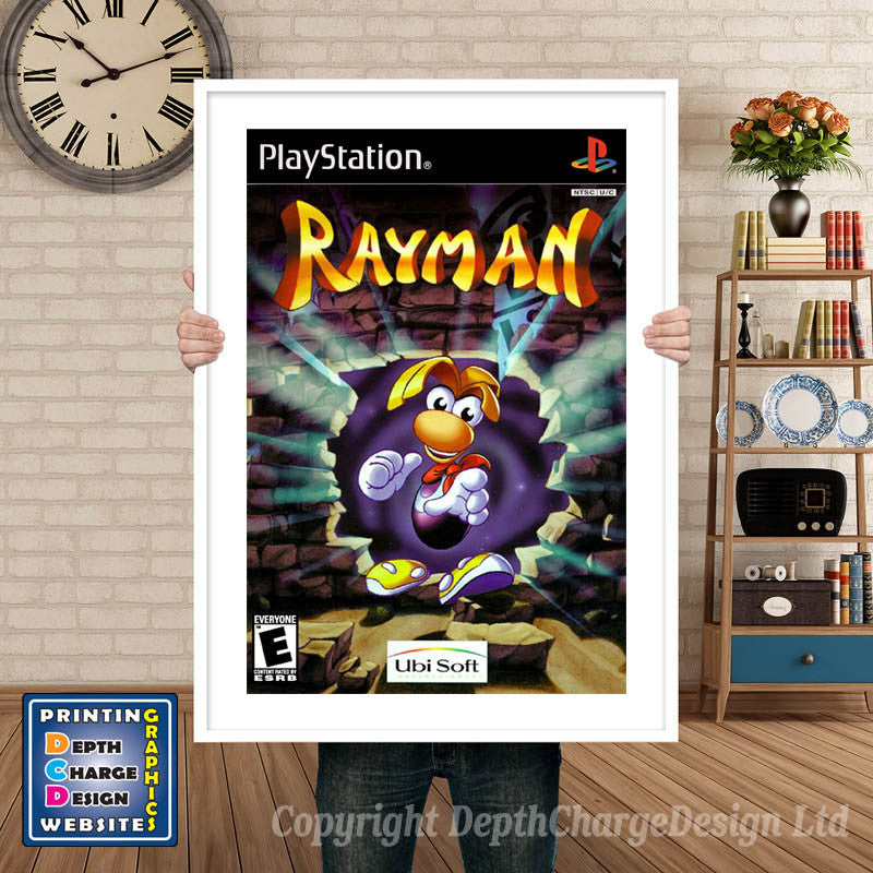 Rayman - PS1 Inspired Retro Gaming Poster A4 A3 A2 Or A1