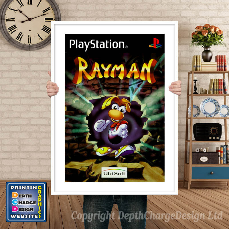 Rayman Eu - PS1 Inspired Retro Gaming Poster A4 A3 A2 Or A1