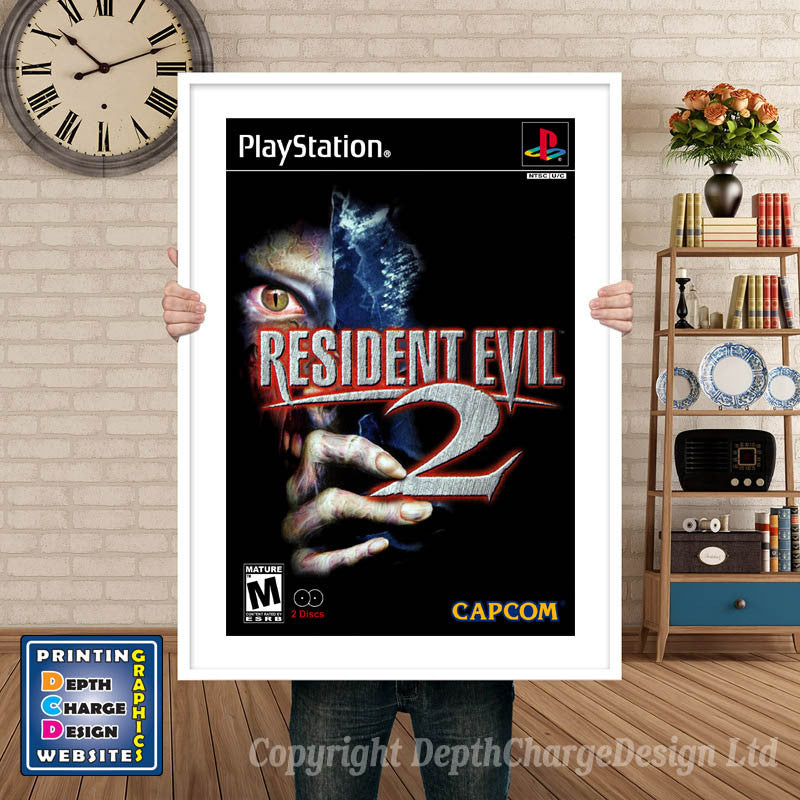 Resident Evil2 3 - PS1 Inspired Retro Gaming Poster A4 A3 A2 Or A1