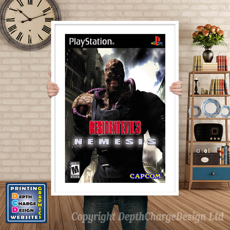 Resident Evil3nemesis - PS1 Inspired Retro Gaming Poster A4 A3 A2 Or A1