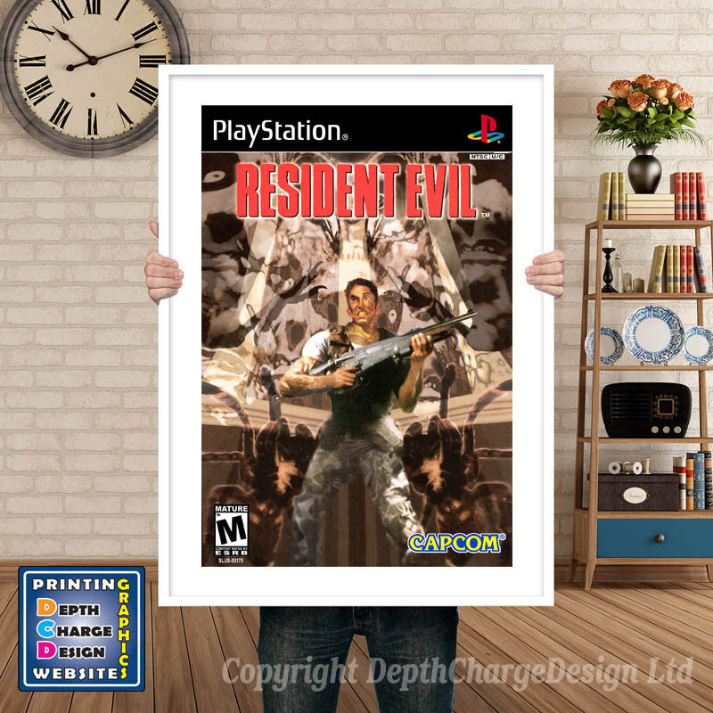 Resident Evil - PS1 Inspired Retro Gaming Poster A4 A3 A2 Or A1
