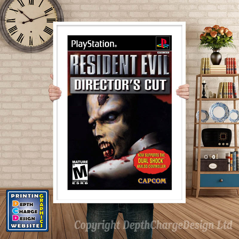 Resident Evil Directors Cut Dual Shock 2 - PS1 Inspired Retro Gaming Poster A4 A3 A2 Or A1