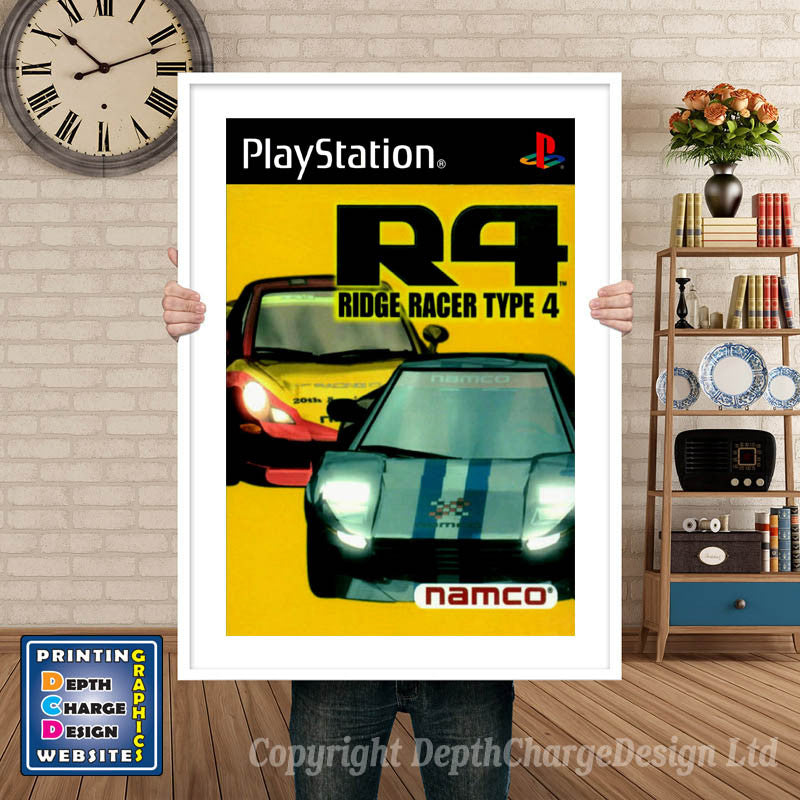Ridge Racer4 Eu - PS1 Inspired Retro Gaming Poster A4 A3 A2 Or A1