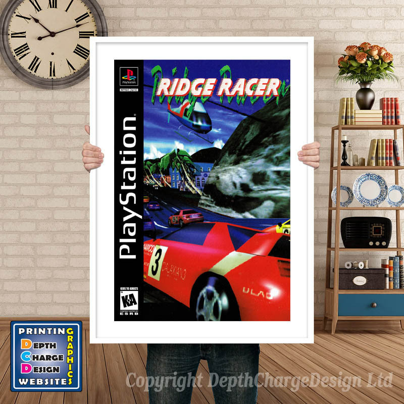 Ridge Racer - PS1 Inspired Retro Gaming Poster A4 A3 A2 Or A1