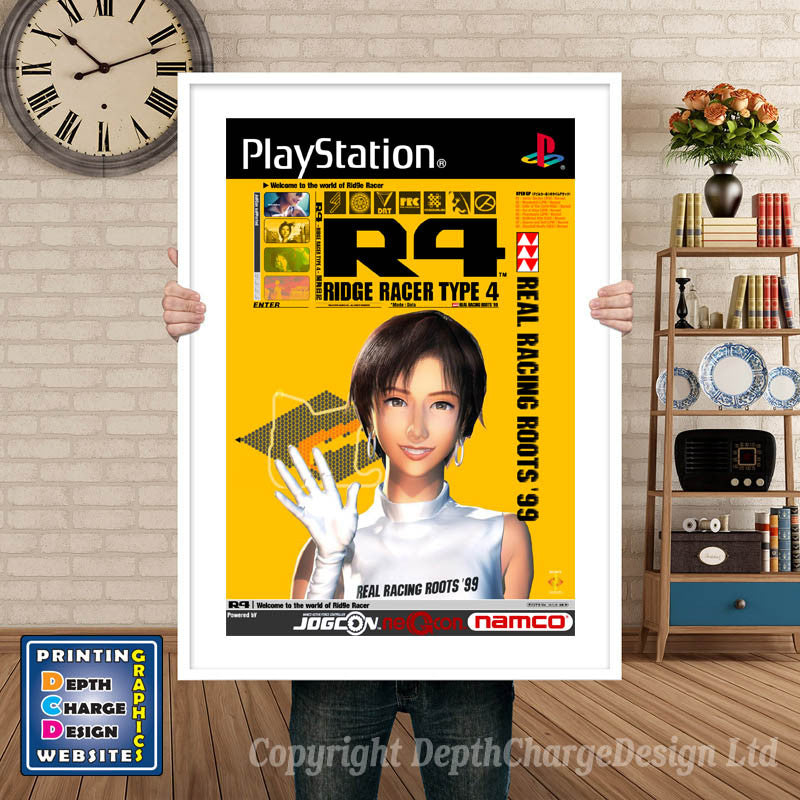 Ridge Racer Type4 De - PS1 Inspired Retro Gaming Poster A4 A3 A2 Or A1