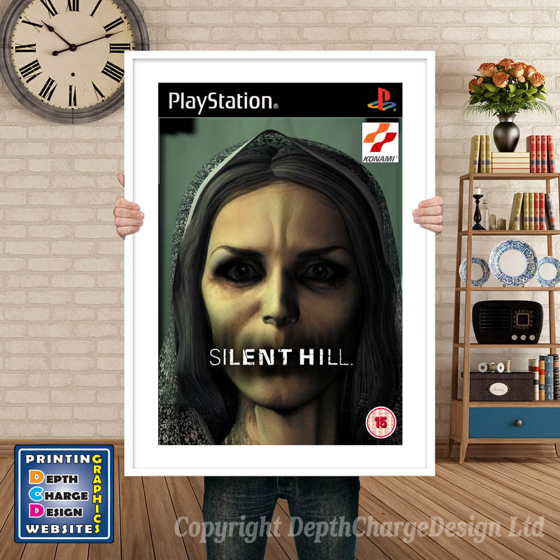 Silent Hill Eu - PS1 Inspired Retro Gaming Poster A4 A3 A2 Or A1