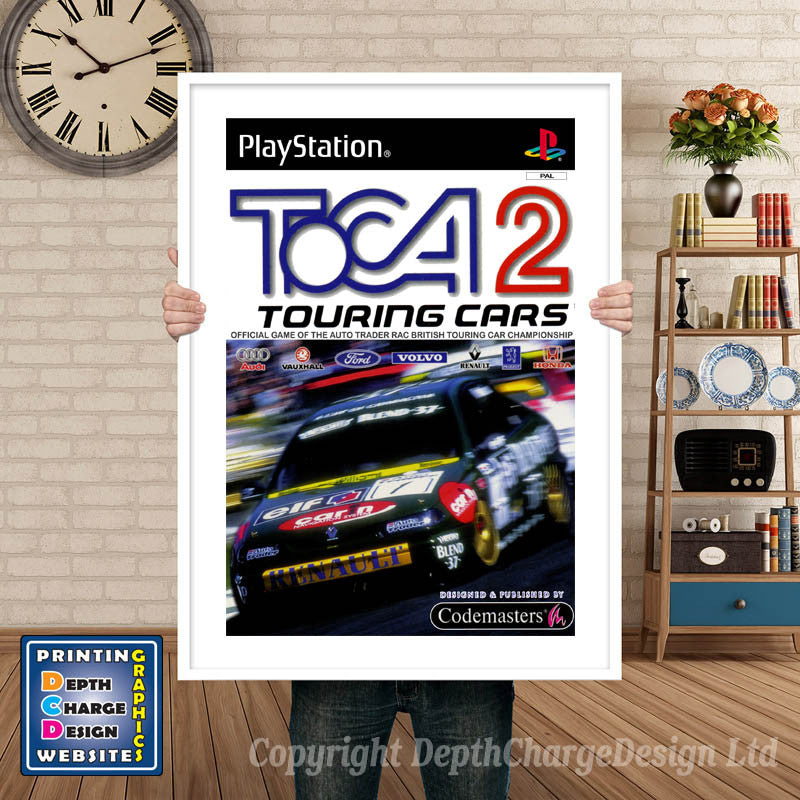 Toca 2 Touring Cars GB - PS1 Inspired Retro Gaming Poster A4 A3 A2 Or A1