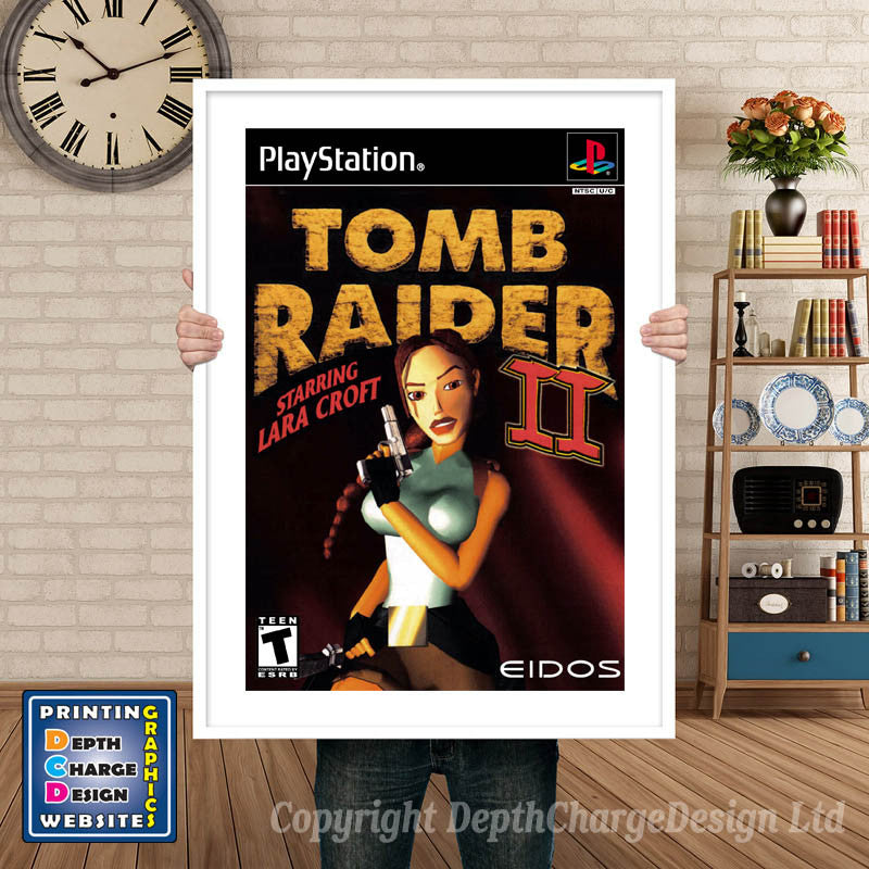 Tomb Raider 2 3 - PS1 Inspired Retro Gaming Poster A4 A3 A2 Or A1