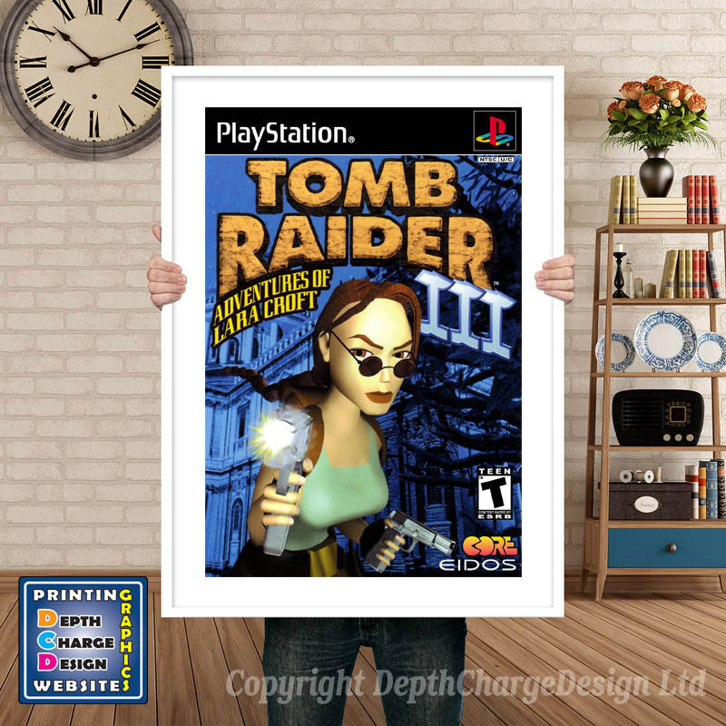 Tomb Raider3 4 - PS1 Inspired Retro Gaming Poster A4 A3 A2 Or A1