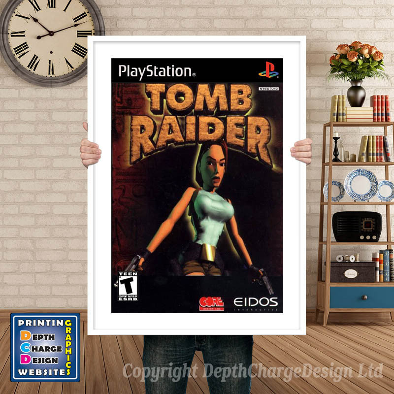 Tomb Raider - PS1 Inspired Retro Gaming Poster A4 A3 A2 Or A1