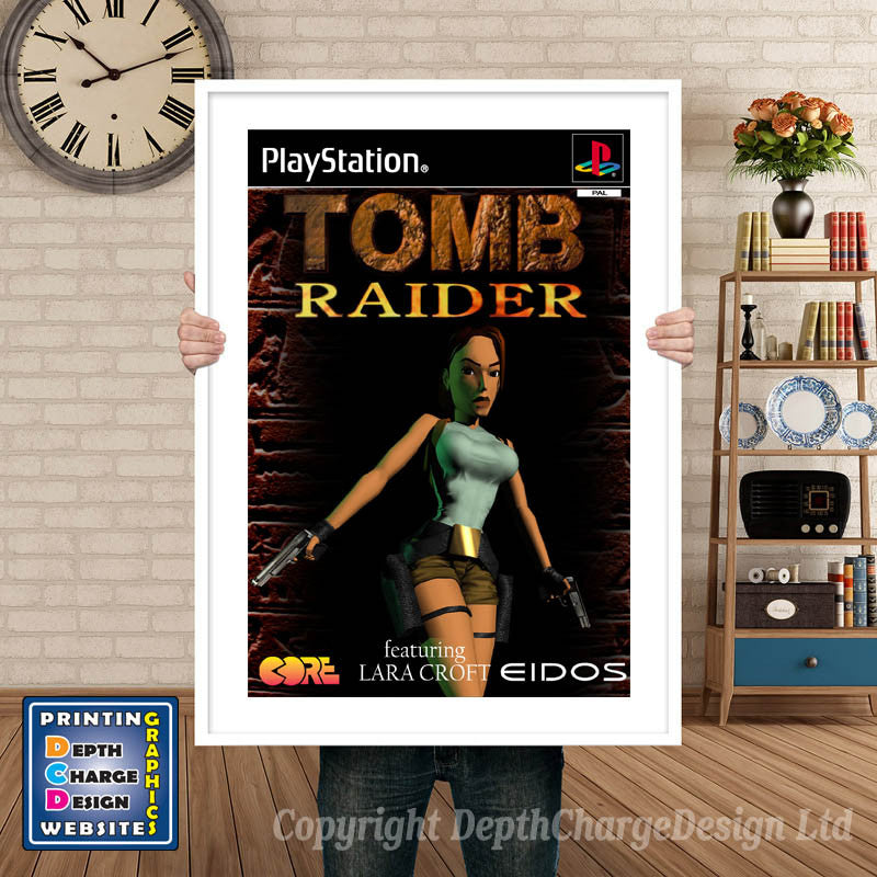 Tomb Raider Eu - PS1 Inspired Retro Gaming Poster A4 A3 A2 Or A1