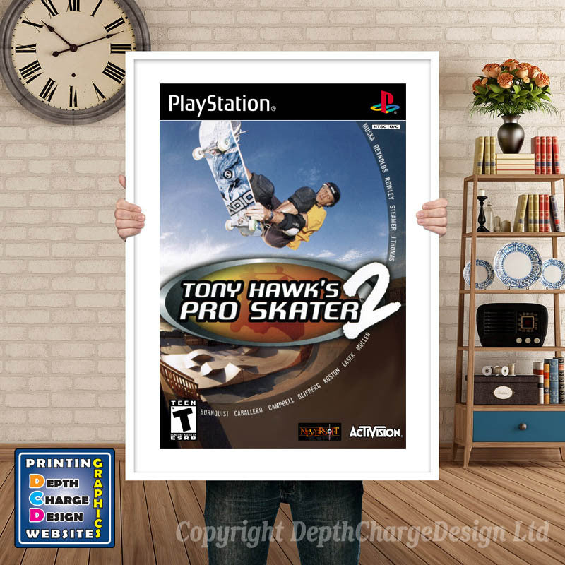 Tony Hawks Pro Skater2 2 - PS1 Inspired Retro Gaming Poster A4 A3 A2 Or A1