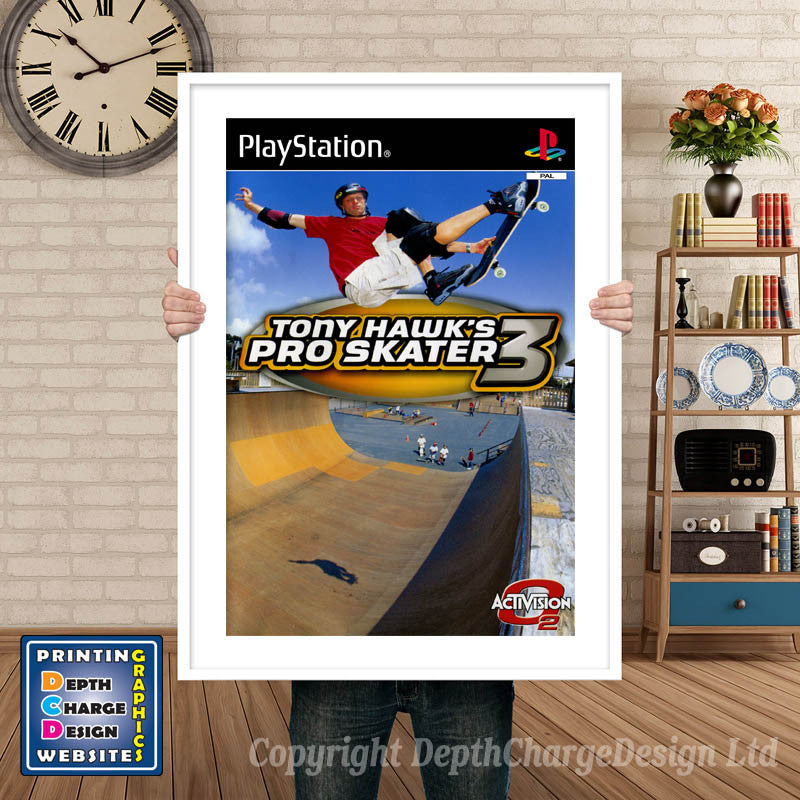 Tony Hawks Pro Skater3 GB - PS1 Inspired Retro Gaming Poster A4 A3 A2 Or A1