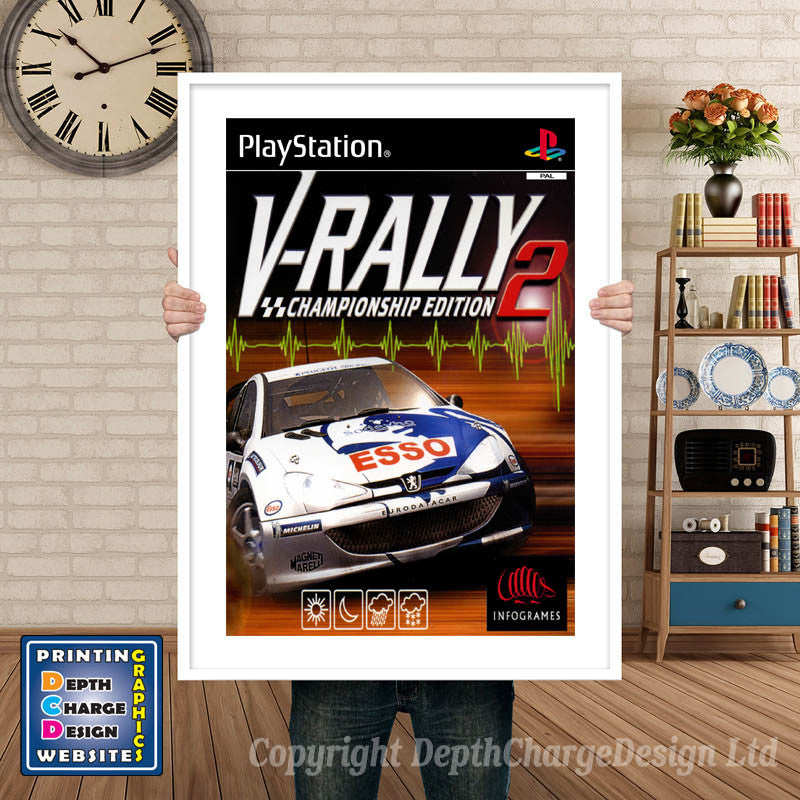 Vrally 2 Championship Edition Eu - PS1 Inspired Retro Gaming Poster A4 A3 A2 Or A1