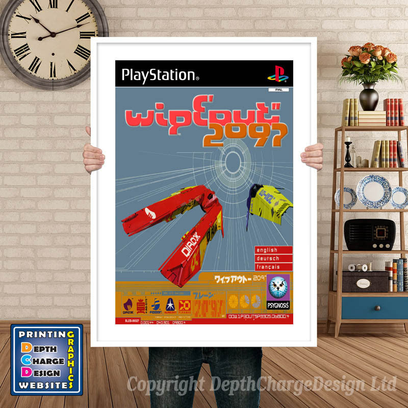 Wipeout 2097 Eu - PS1 Inspired Retro Gaming Poster A4 A3 A2 Or A1