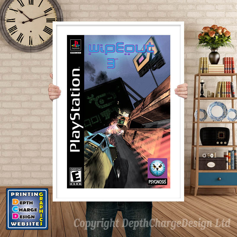 Wipeout 3 - PS1 Inspired Retro Gaming Poster A4 A3 A2 Or A1