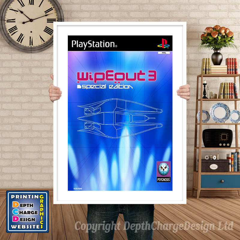 Wipeout 3 Special Edition Eu - PS1 Inspired Retro Gaming Poster A4 A3 A2 Or A1