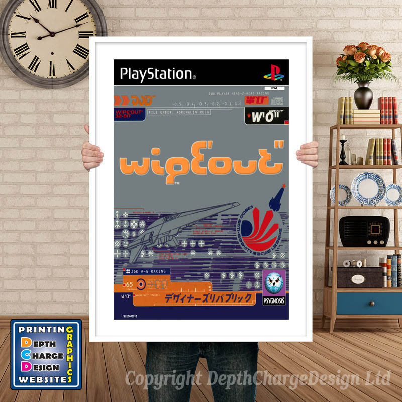 Wipeout Eu - PS1 Inspired Retro Gaming Poster A4 A3 A2 Or A1