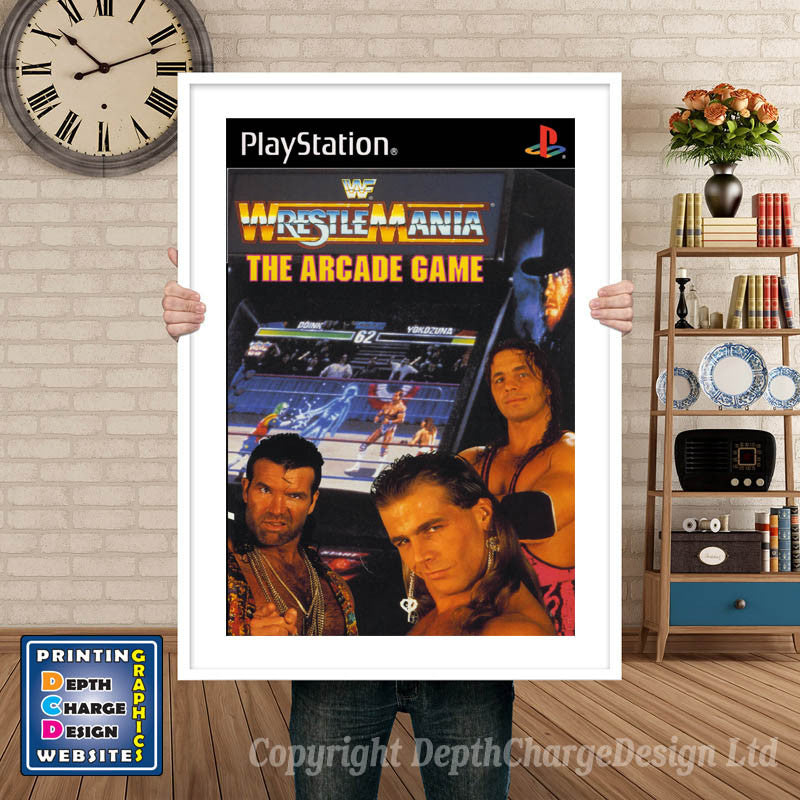 Wwf Wrestle Mania - PS1 Inspired Retro Gaming Poster A4 A3 A2 Or A1