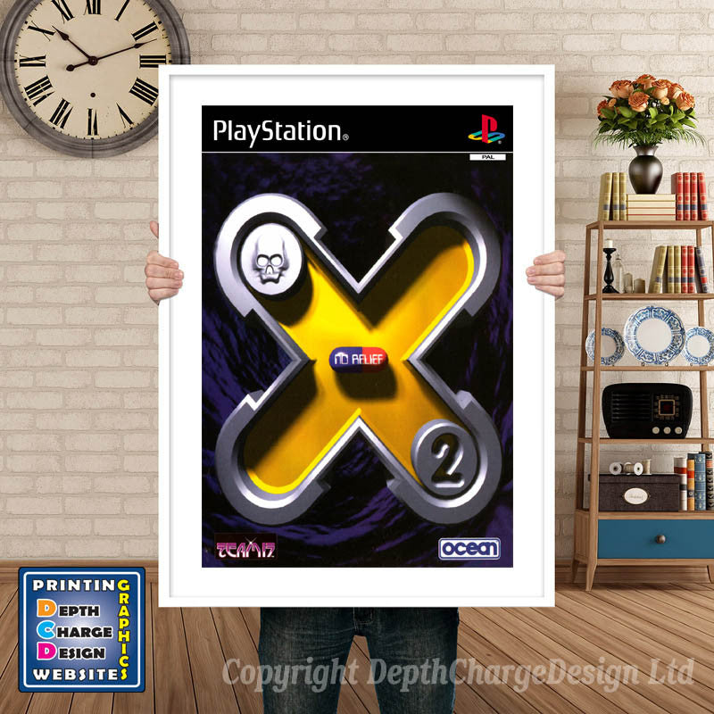 X2 Eu - PS1 Inspired Retro Gaming Poster A4 A3 A2 Or A1