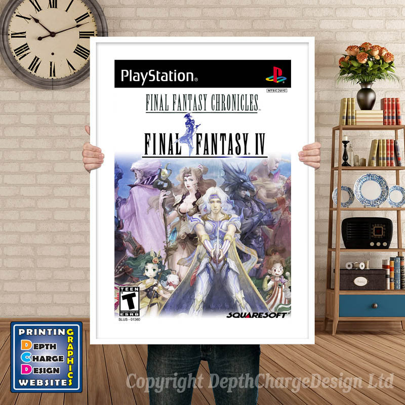 Final Fantasy IV 5 - PS1 Inspired Retro Gaming Poster A4 A3 A2 Or A1