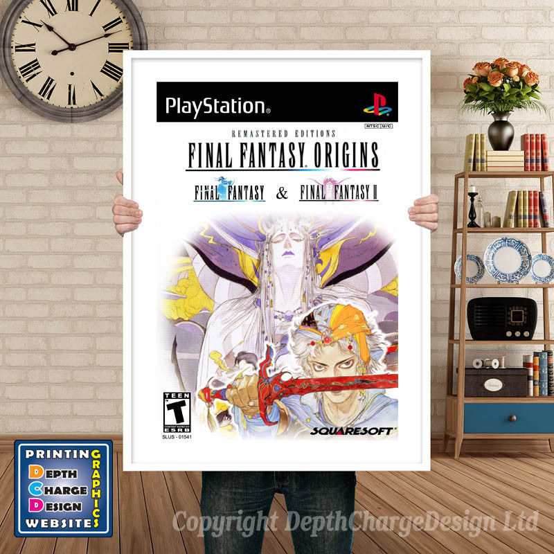 Final Fantasy Origins 3 - PS1 Inspired Retro Gaming Poster A4 A3 A2 Or A1