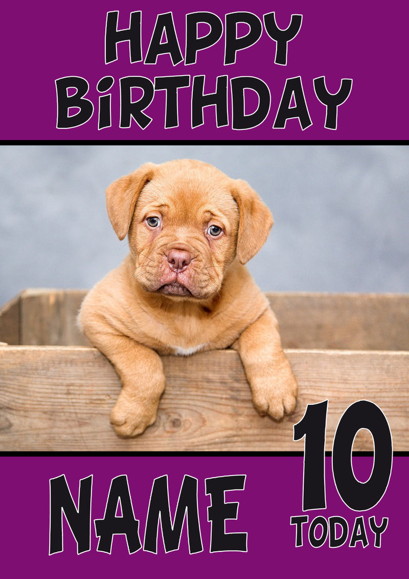 Puppy4 DOGS AND Funny Puppy Kids Adult Personalised Birthday Card