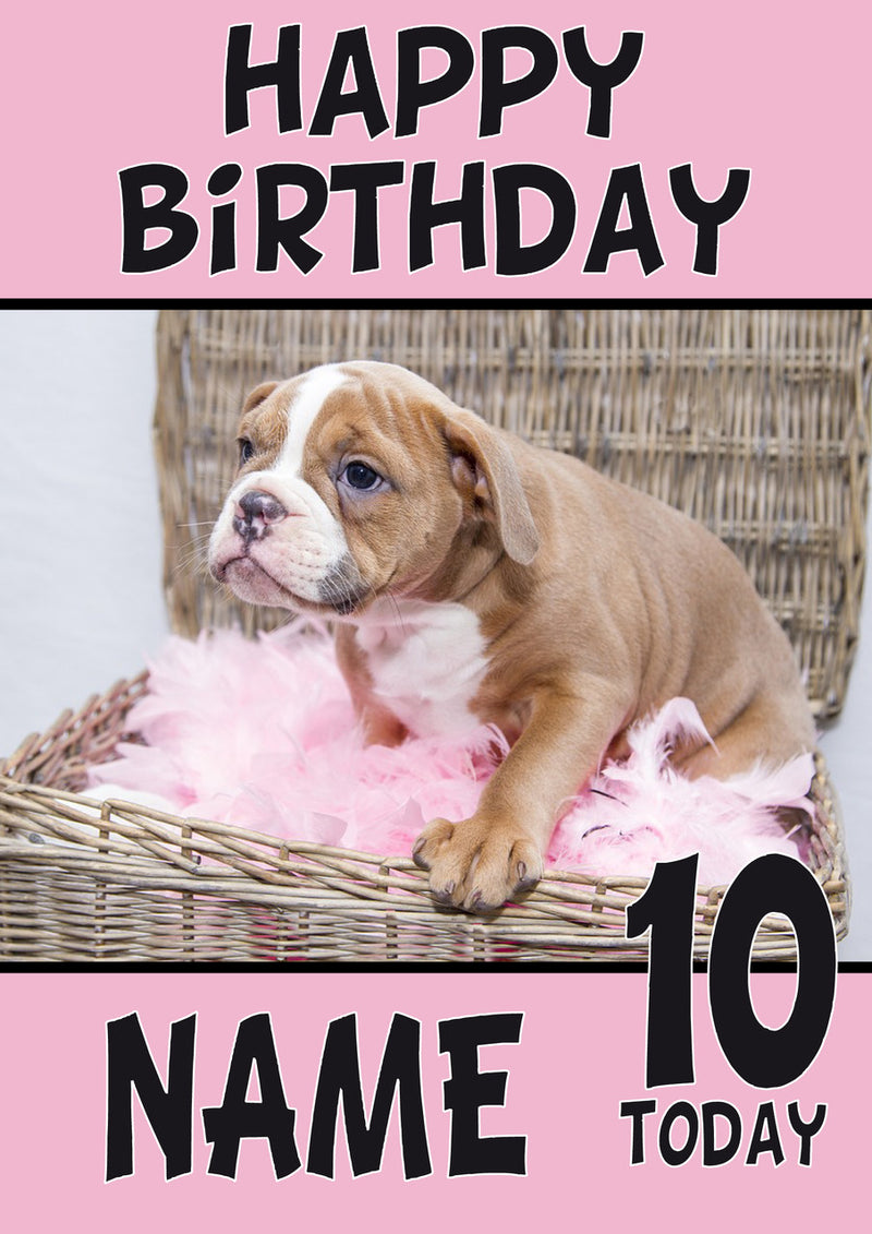 Puppy5 DOGS AND Funny Puppy Kids Adult Personalised Birthday Card