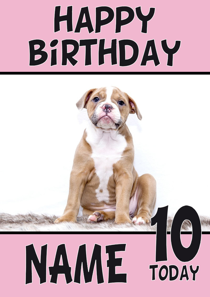 Puppy6 DOGS AND Funny Puppy Kids Adult Personalised Birthday Card