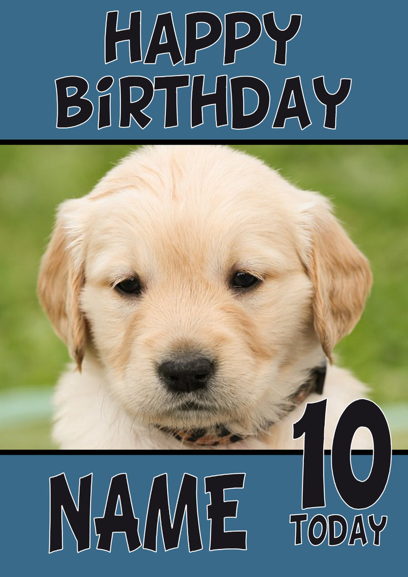 Puppy7 DOGS AND Funny Puppy Kids Adult Personalised Birthday Card