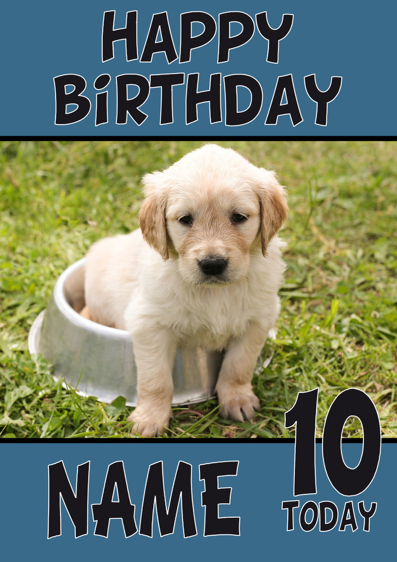 Puppy8 DOGS AND Funny Puppy Kids Adult Personalised Birthday Card