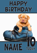 Puppy Boot DOGS AND Funny Puppy Kids Adult Personalised Birthday Card