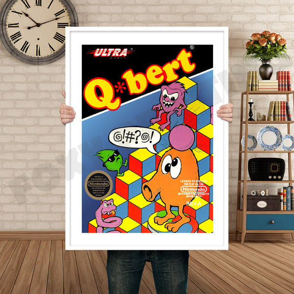 Q Bert Retro Game Inspired Theme Nintendo NES Gaming