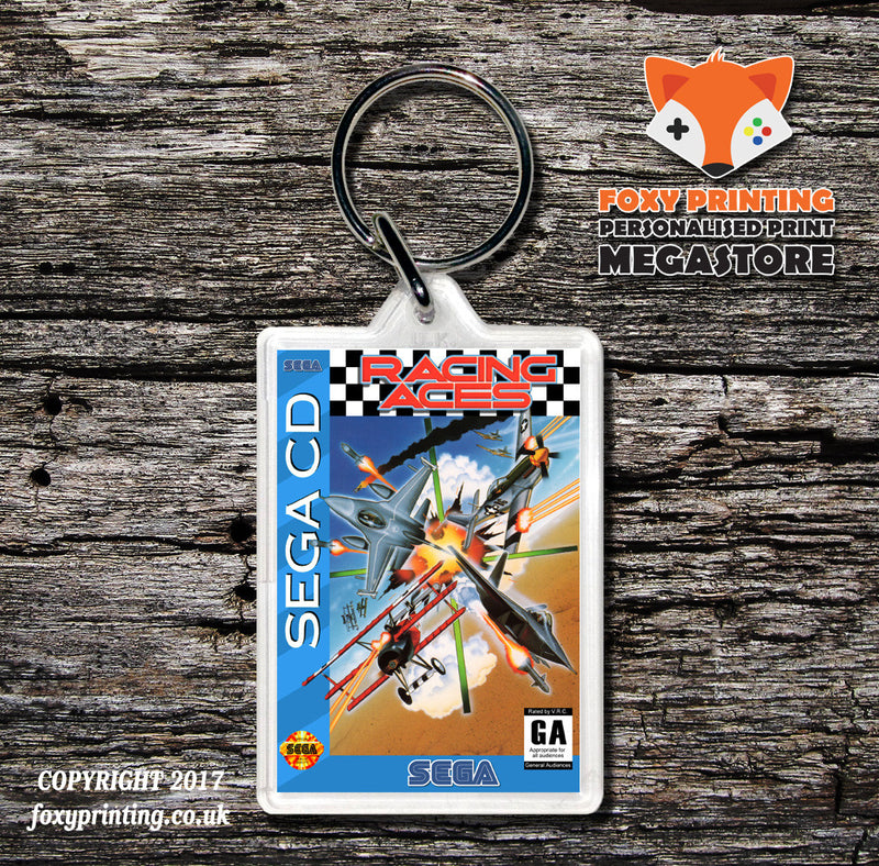 Racing Aces Game Inspired Retro Gaming Keyring