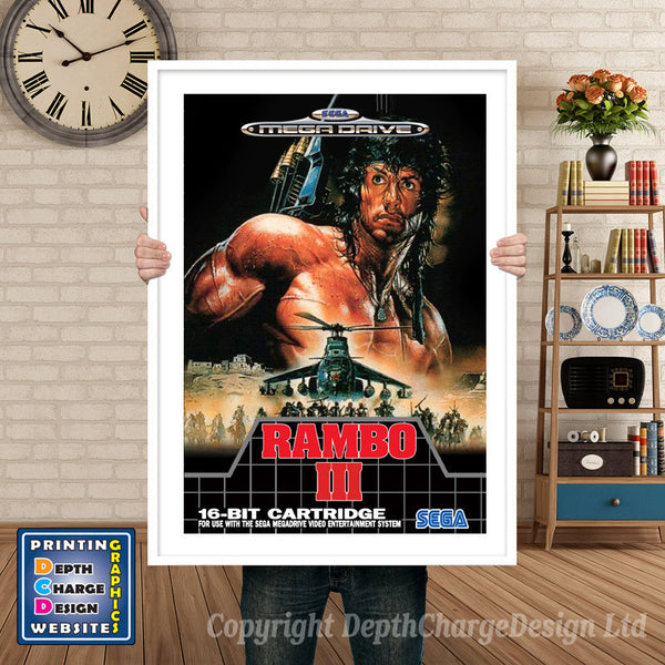 Rambo Iii Eu - Sega Megadrive Inspired Retro Gaming Poster