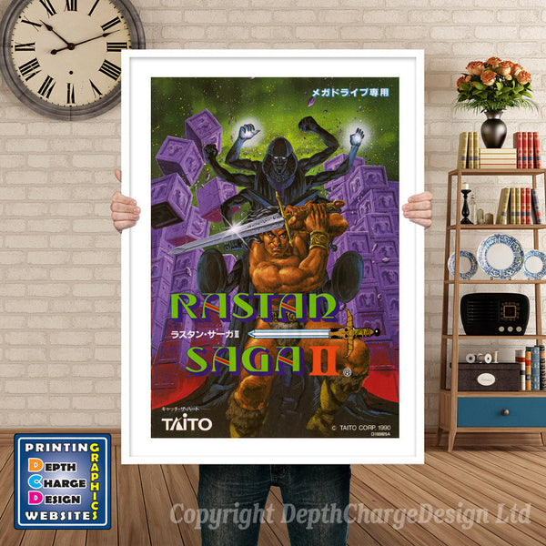 Rastansaga Ii Jp - Sega Megadrive Inspired Retro Gaming Poster