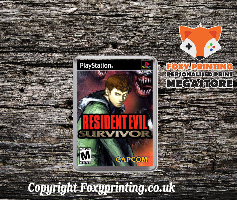 Resident Evil Survivor 2 - PS1 Playstation 1 Game Inspired Retro Gaming Magnet