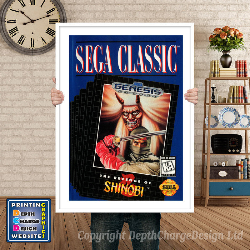 Revenge Of Shinobi Sega Classics - Sega Megadrive Inspired Retro Gaming Poster A4 A3 A2 Or A1