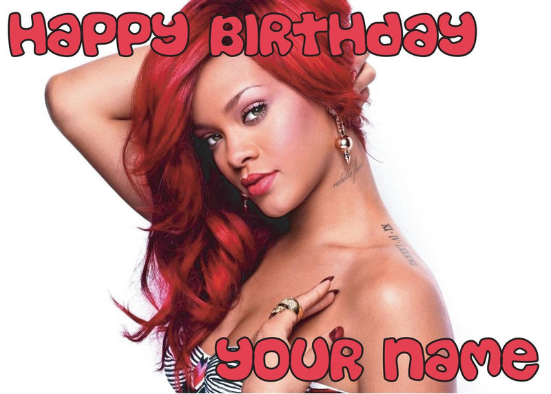 Rhianna Red 1 Music Style Kids Adult FUNNY Birthday Card