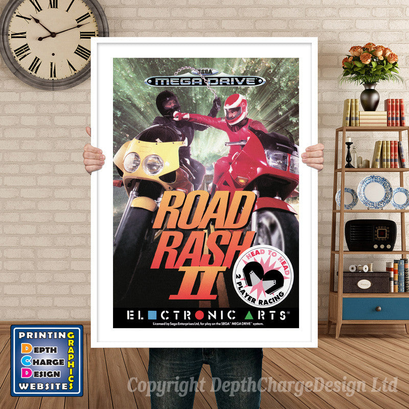 Roadrash 2 Eu - Sega Megadrive Inspired Retro Gaming Poster A4 A3 A2 Or A1