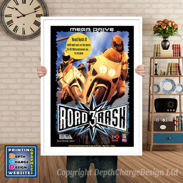 Roadrash 3 Eu - Sega Megadrive Inspired Retro Gaming Poster