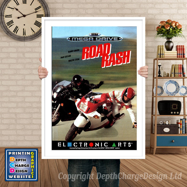 Roadrash Eu - Sega Megadrive Inspired Retro Gaming Poster