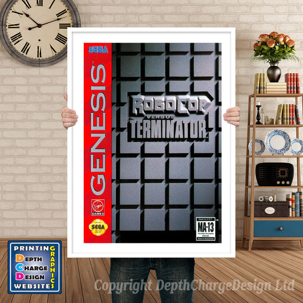 Robo Cop Vs Terminator - Sega Megadrive Inspired Retro Gaming Poster