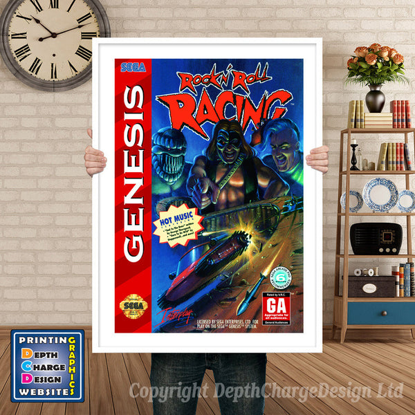 Rock N Roll Racing - Sega Megadrive Inspired Retro Gaming Poster