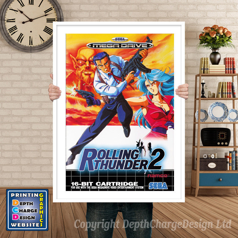 Rolling Thunder 2 2 Eu - Sega Megadrive Inspired Retro Gaming Poster A4 A3 A2 Or A1